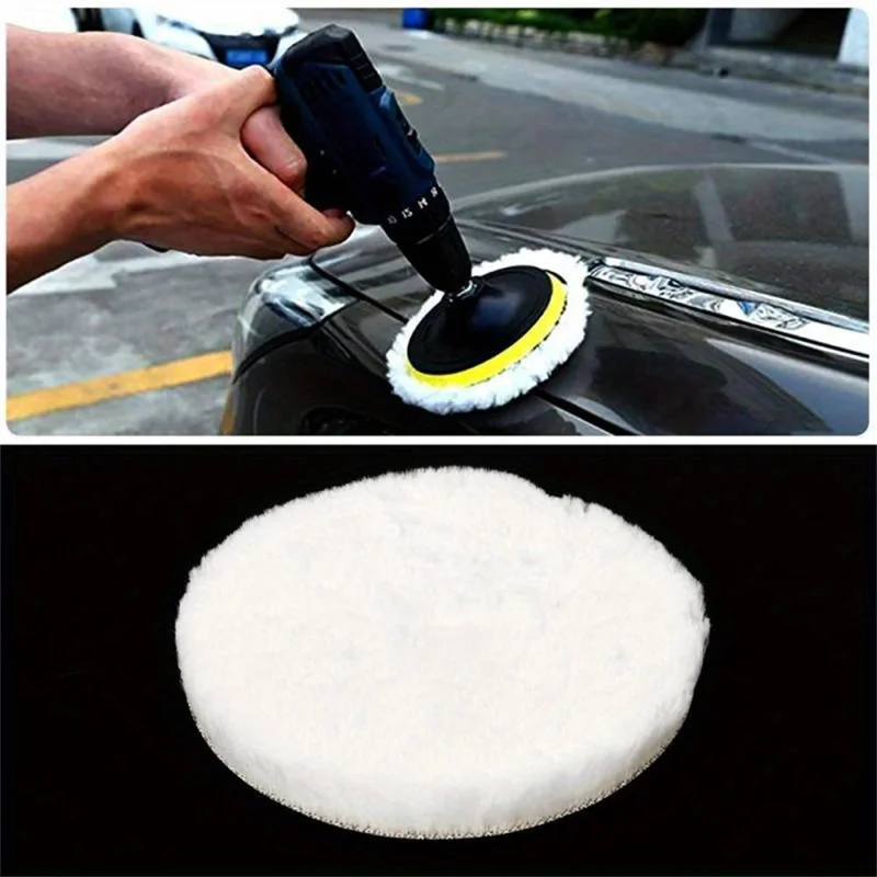 Juego de 10 unidades de almohadillas de pulido de lana de 4 pulgadas, kit de esponjas para pulir coche, encerado y limpieza