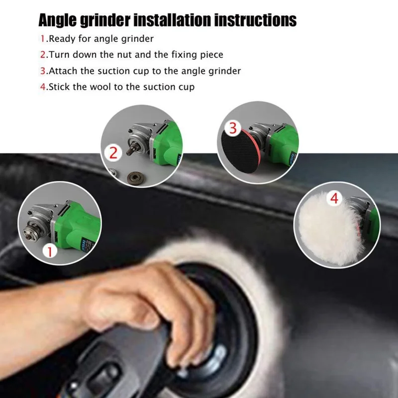 Juego de 10 unidades de almohadillas de pulido de lana de 4 pulgadas, kit de esponjas para pulir coche, encerado y limpieza