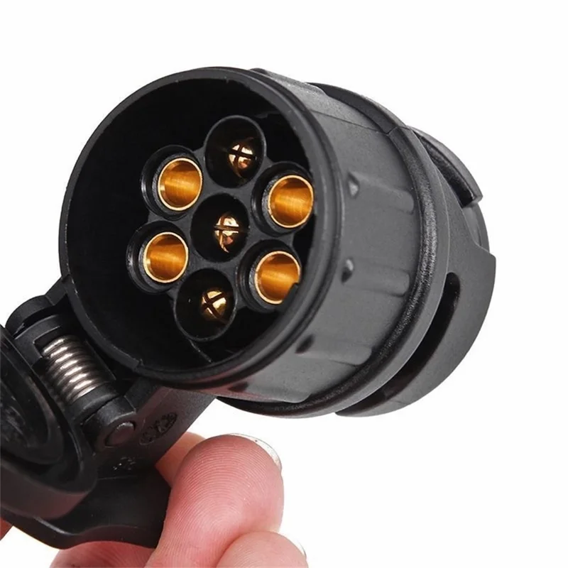 2Pcs 13 Pin to 7 Pin Trailer Adapter Caravan Truck Towbar Car Plug Adapter 12V EU Socket Converter - Black