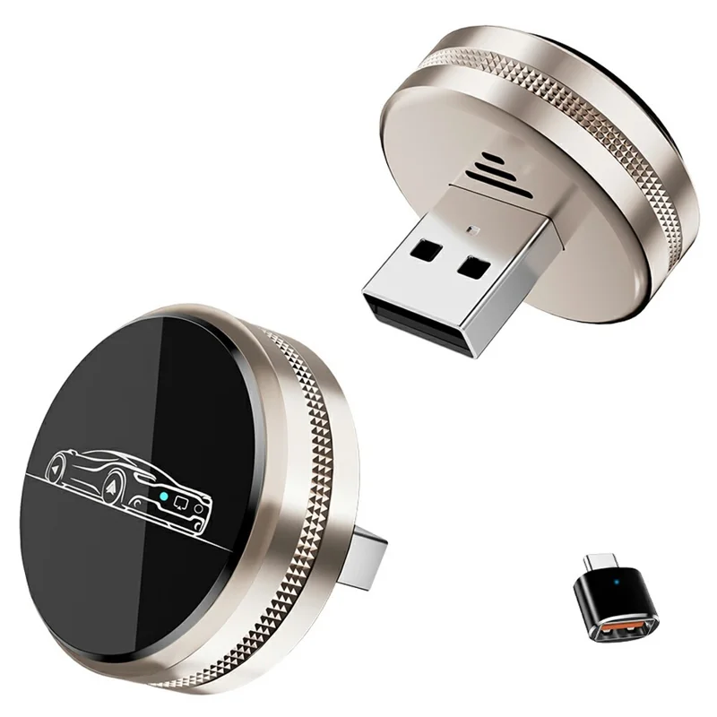 Adaptador M73 4 en 1 Mini Inalámbrico para CarPlay, Conversión de Cableado a Inalámbrico para CarPlay, Android Auto, AirPlay, Miracast, Dongle Automático