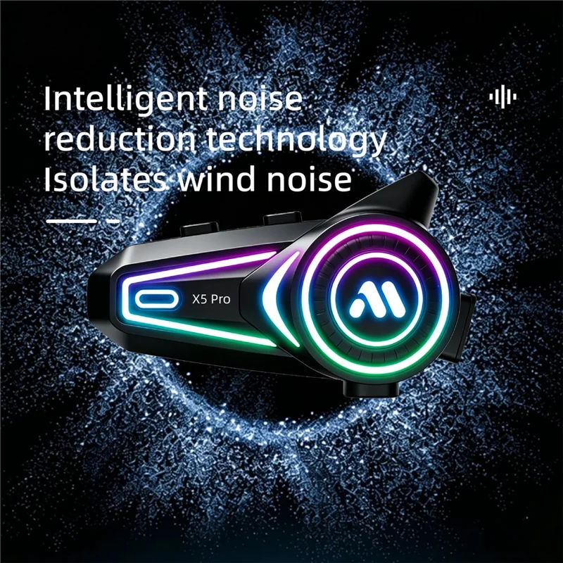 X5 Pro Helmet Bluetooth-compatible Headset with Hard Mic for Motorcycle Riding Intercom