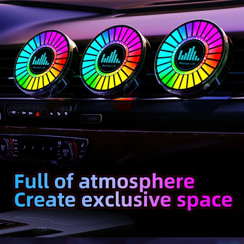L030 3D голосовое управление автомобильным RGB-светом, светодиодная подсветка в такт музыке, крепление на решётку вентиляции, аромадиффузор