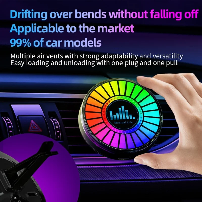 L030 3D голосовое управление автомобильным RGB-светом, светодиодная подсветка в такт музыке, крепление на решётку вентиляции, аромадиффузор