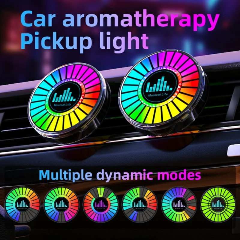 L030 3D голосовое управление автомобильным RGB-светом, светодиодная подсветка в такт музыке, крепление на решётку вентиляции, аромадиффузор