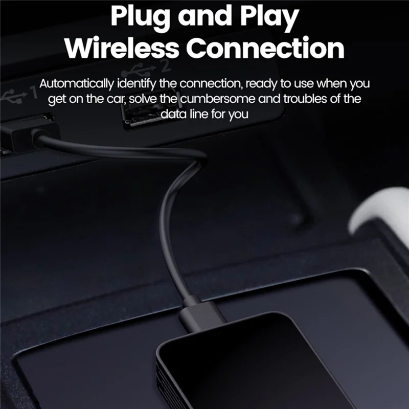 CARLINKIT 2Air-T Bluetooth-kompatibel 5.2 Trådlös CarPlay Android Auto-adapter med stöd för OTA-uppdatering