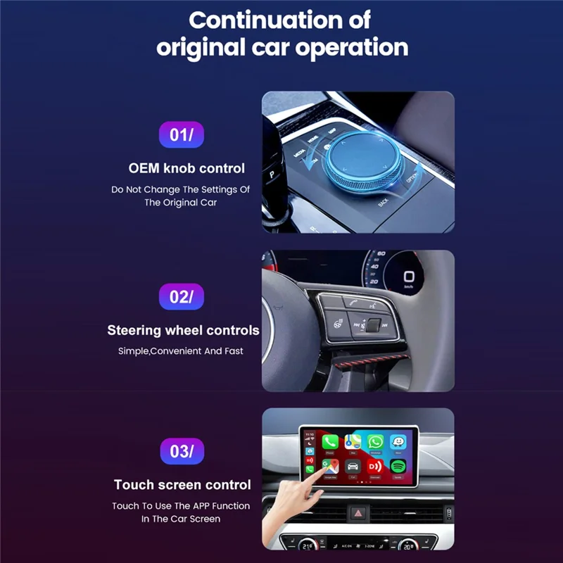 CARLINKIT 2Air-T Bluetooth-kompatibel 5.2 Trådlös CarPlay Android Auto-adapter med stöd för OTA-uppdatering