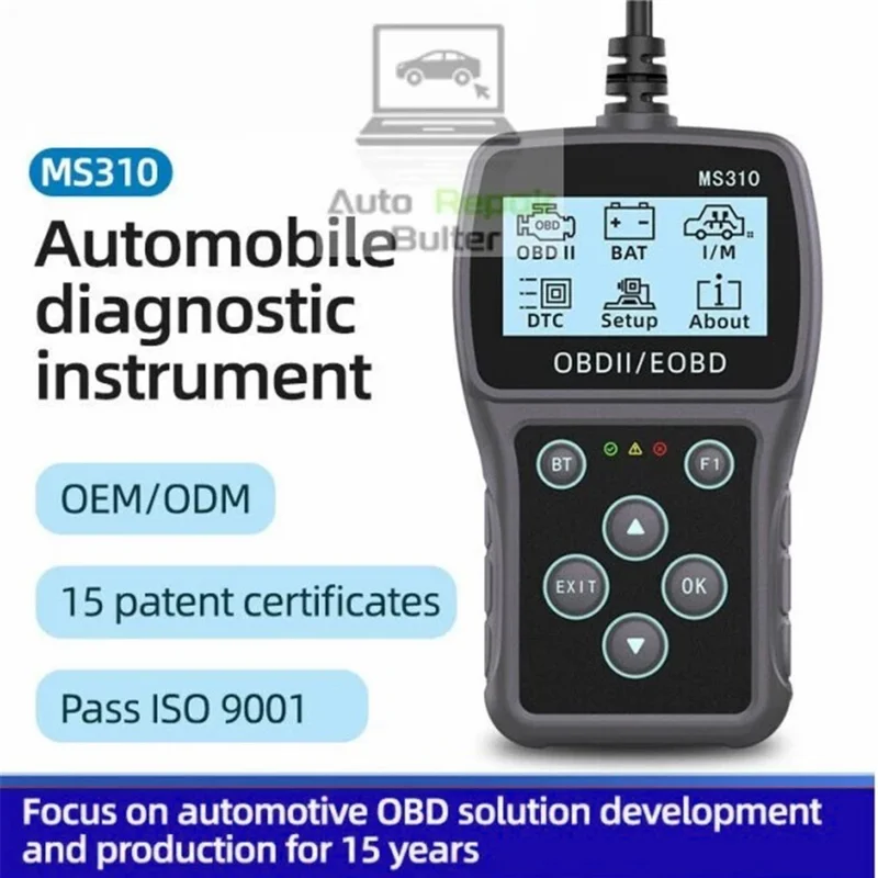 MS310 OBD2 Auto-Diagnosescanner 2,4-Zoll-LCD-Bildschirm Codeleser Batterietester