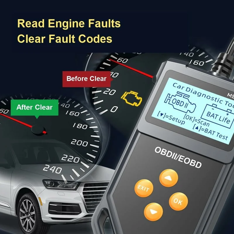 Сканер MS812 OBD2 для Fiesta II 2006-2014, диагностический прибор для автомобиля, тестер аккумулятора, считыватель кодов с 7 режимами OBD II