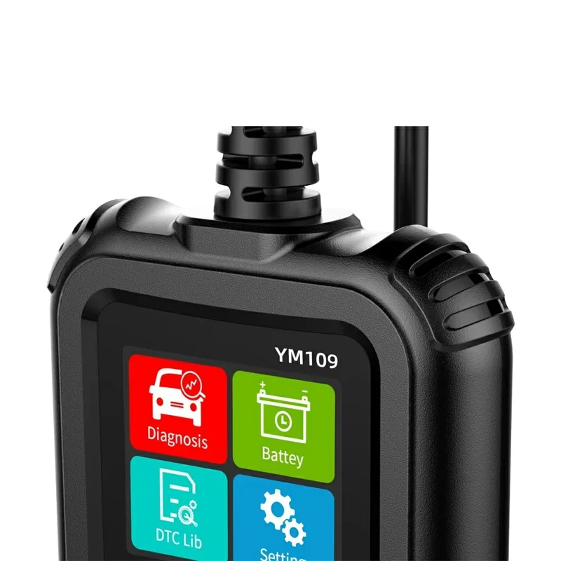 YM109 2,8-Zoll-Farb-LCD-OBD2-Scanner mit Batterietest-Auto-Diagnose-Codeleser - Schwarz
