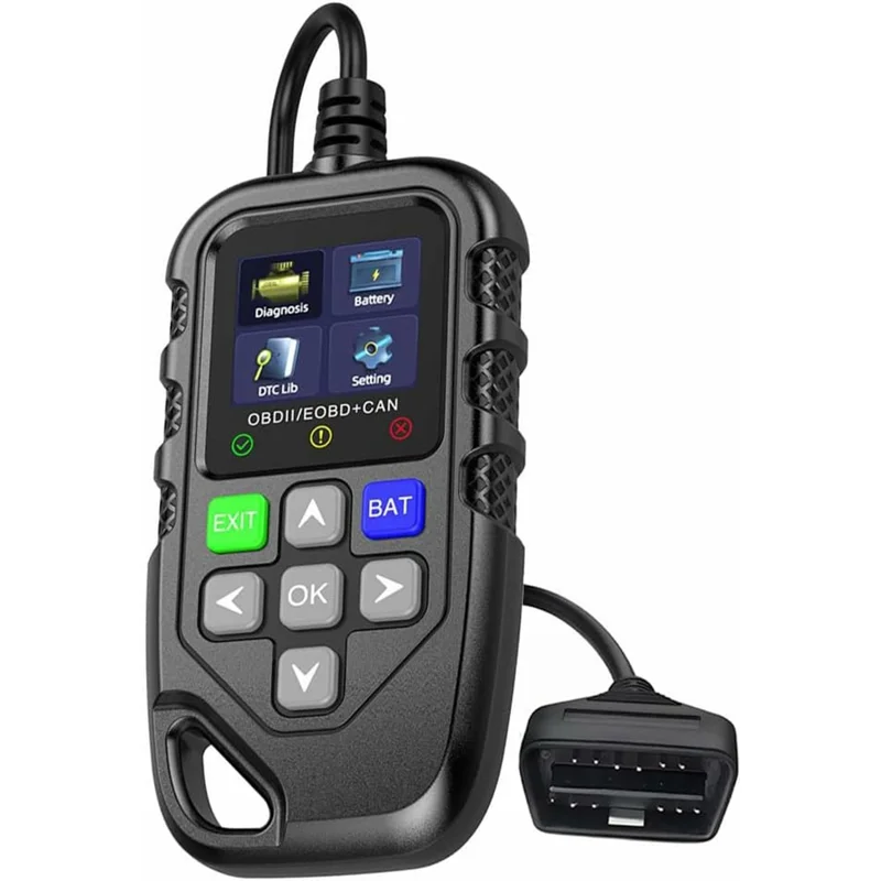 YM119 Leitor de Códigos de Avaria do Motor OBD2 Ferramenta de Diagnóstico com Teste de Bateria - Preto