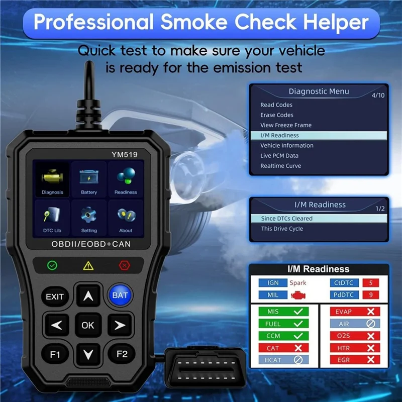 YM519 OBD2 Code Reader Car Engine Diagnostic Tool Full OBDII Scanner Support 13 Languages