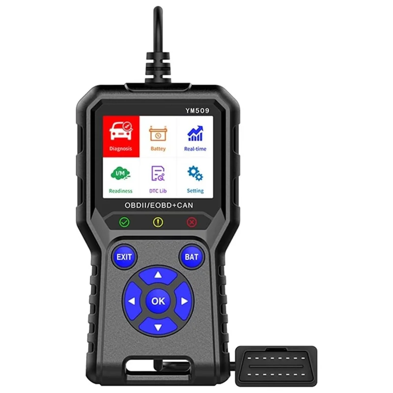 YM509 OBD2 Сканер, считыватель диагностических кодов автомобиля, профессиональный автомобильный инструмент CAN OBDII / EOBD