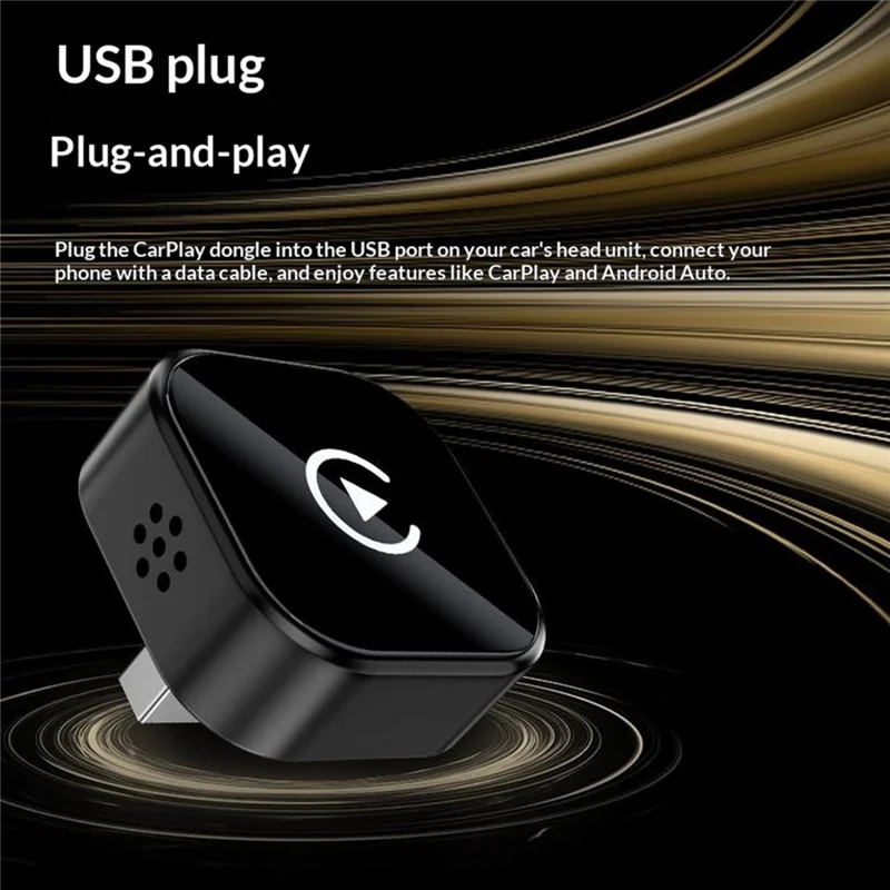 Q1A 2 in 1 CarPlay Android Auto Wireless Adapter Bluetooth-compatible 5.0 5G WiFi USB Plug and Play, Plastic Shell - Black+White Mark
