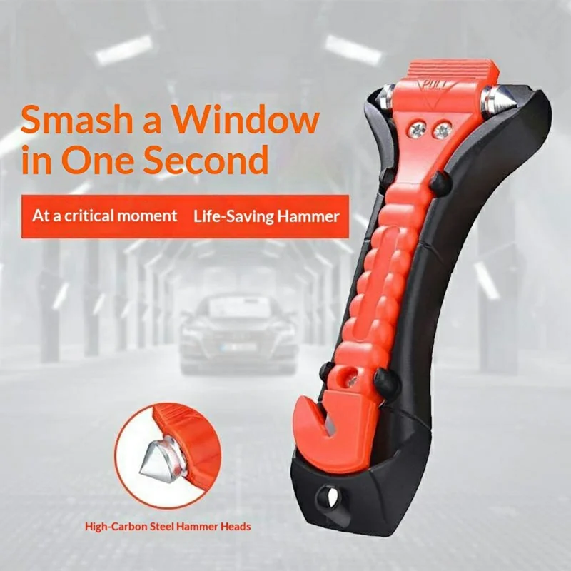 Car Safety Hammer Emergency Rescue Window Breaker Seat Belt Cutter with Storage Base