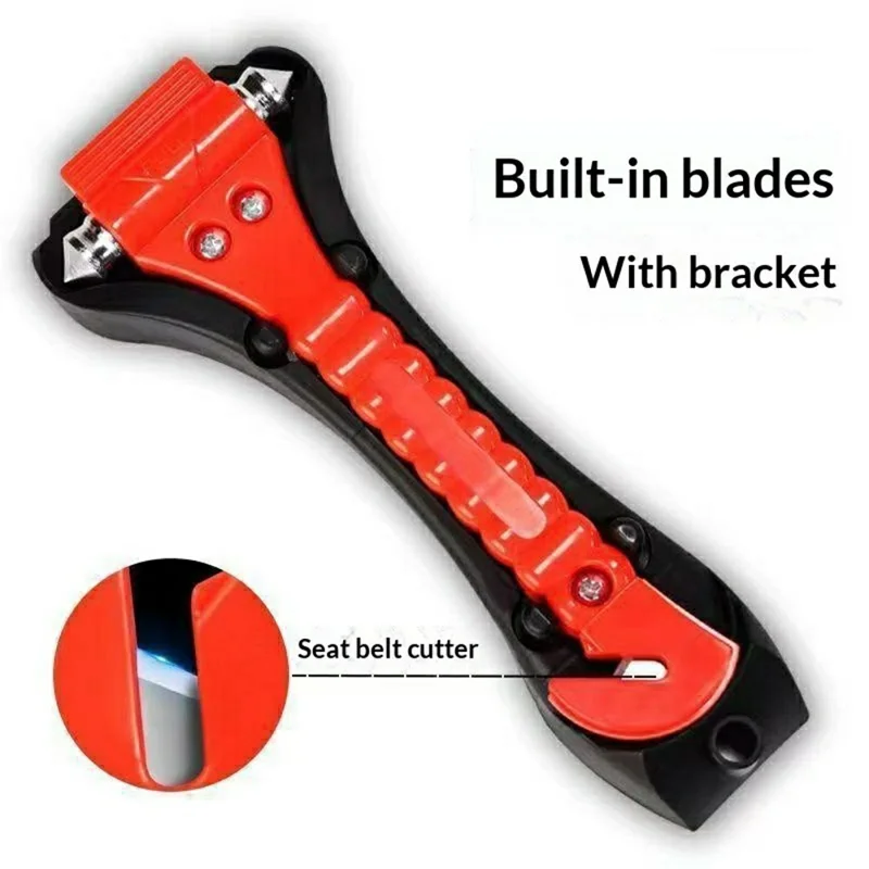 Car Safety Hammer Emergency Rescue Window Breaker Seat Belt Cutter with Storage Base