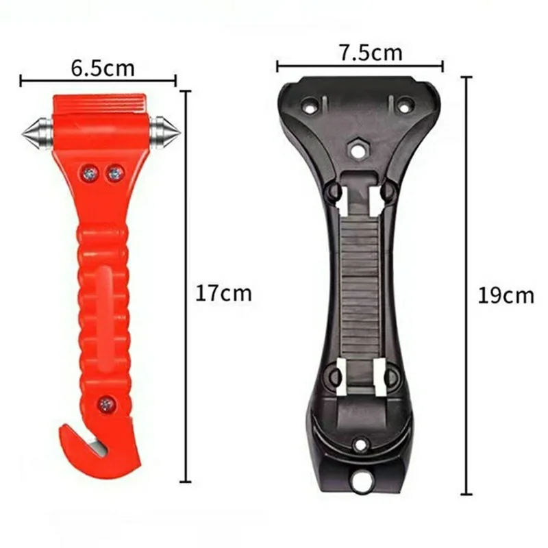 Car Safety Hammer Emergency Rescue Window Breaker Seat Belt Cutter with Storage Base
