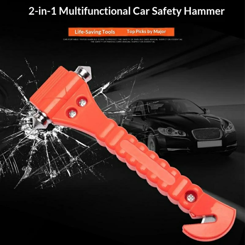 Car Safety Hammer Emergency Escape Tool Window Breaker Seatbelt Cutter with Carbon Steel Hammerhead