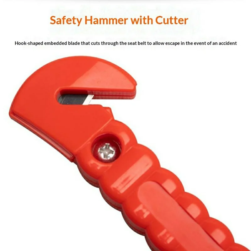 Car Safety Hammer Emergency Escape Tool Window Breaker Seatbelt Cutter with Carbon Steel Hammerhead