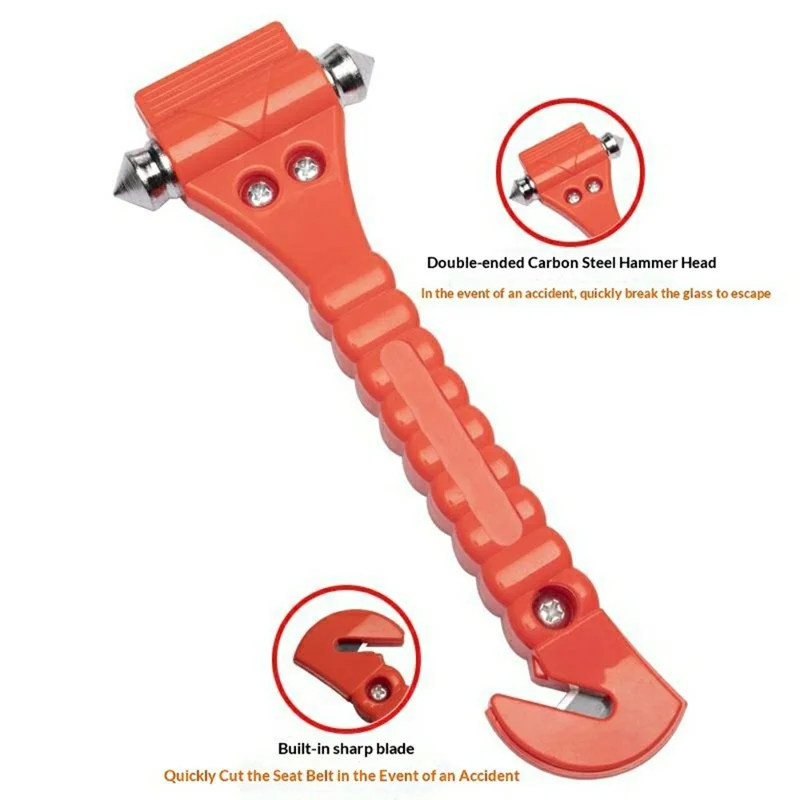 Car Safety Hammer Emergency Escape Tool Window Breaker Seatbelt Cutter with Carbon Steel Hammerhead