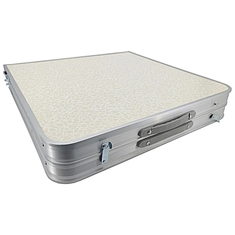 1.8m Outdoor Aluminum Alloy Folding Table 3-Level Height Adjustable Portable Handle Design for Camping BBQ