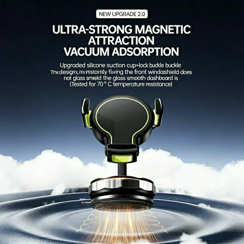 Magnetic Car Phone Holder 360 Degree Rotation Foldable Vacuum Suction Cup Dashboard Stand for Car Navigation
