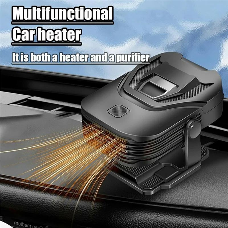 12V 150W Portable Car Heater Fast Heating Defrosting Defogging Windshield Defroster Fan - Black