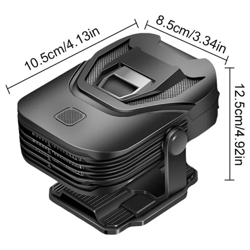 12V 150W Portable Car Heater Fast Heating Defrosting Defogging Windshield Defroster Fan - Black