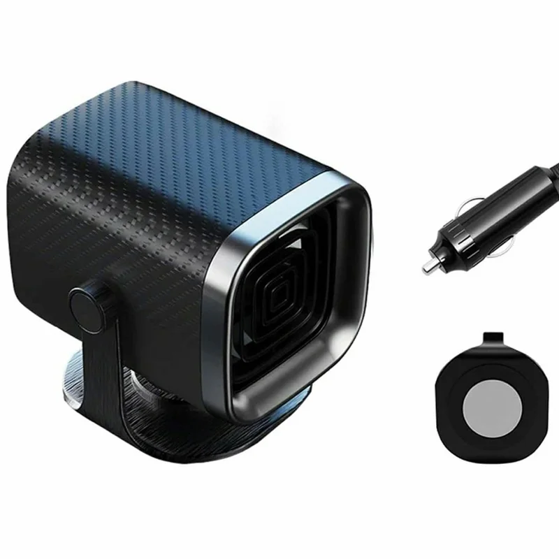 24V Car Heater Fan with 1.3m Cable High Power Defrosting Defogging for Car Windshield - Black