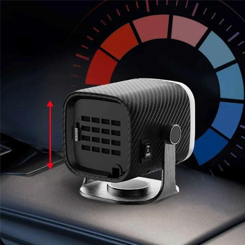 24V Car Heater Fan with 1.3m Cable High Power Defrosting Defogging for Car Windshield - Black