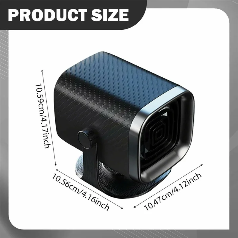 24V Car Heater Fan with 1.3m Cable High Power Defrosting Defogging for Car Windshield - Black