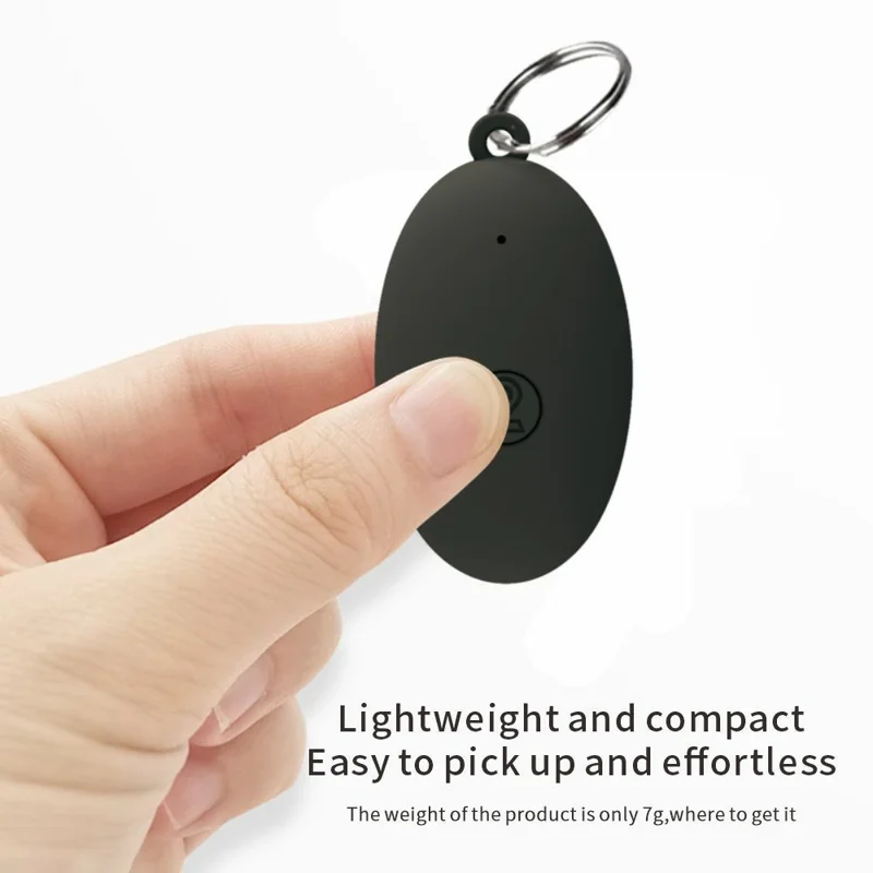 Bluetooth-compatible Key Finder Tracker Bidirectional Alarm App Control Anti-Lost Locator for Pets Wallet - Black
