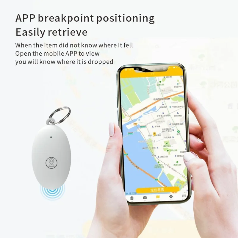 Bluetooth-compatible Key Finder Tracker Bidirectional Alarm App Control Anti-Lost Locator for Pets Wallet - Black