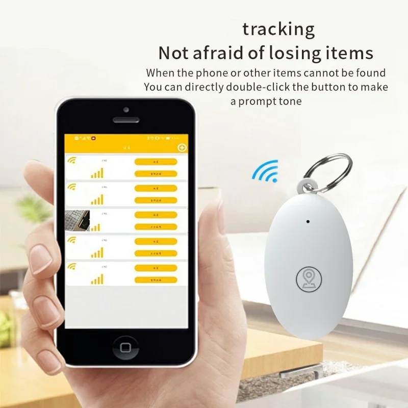 Bluetooth-compatible Key Finder Tracker Bidirectional Alarm App Control Anti-Lost Locator for Pets Wallet - Black