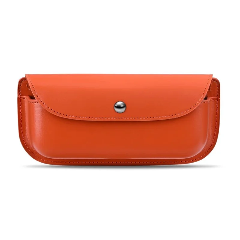 Boîte de Rangement pour Pare-Soleil de Voiture en Cuir avec Couvercle à Fermeture Magnétique - Orange / Cuir Microfibre