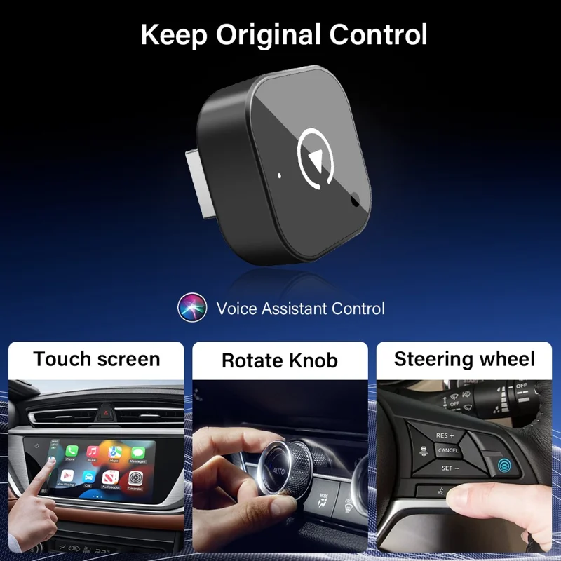 4158C 2 in 1 Wireless CarPlay Android Auto Adapter USB Bluetooth-kompatibel 5.0 WiFi 6 Dualband - Schwarz