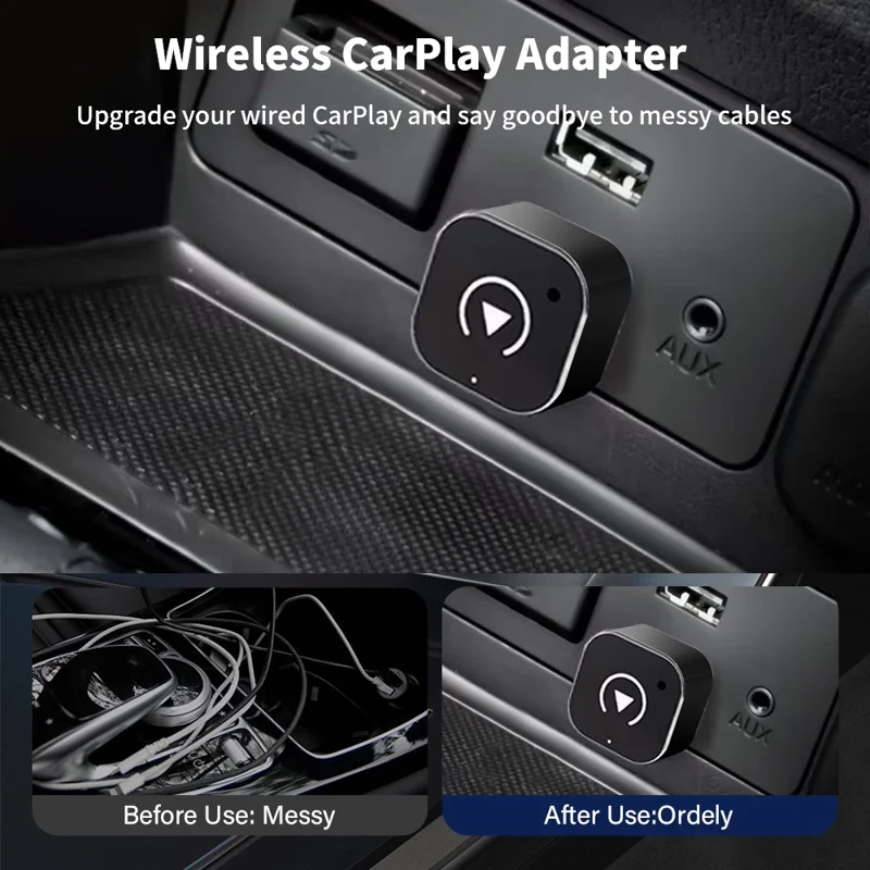 4158C 2 in 1 Wireless CarPlay Android Auto Adapter USB Bluetooth-kompatibel 5.0 WiFi 6 Dualband - Schwarz
