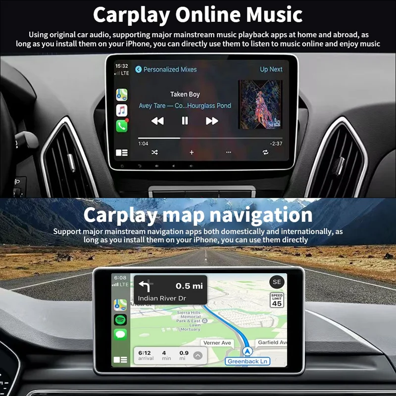 4158C 2 in 1 Wireless CarPlay Android Auto Adapter USB Bluetooth-kompatibel 5.0 WiFi 6 Dualband - Schwarz