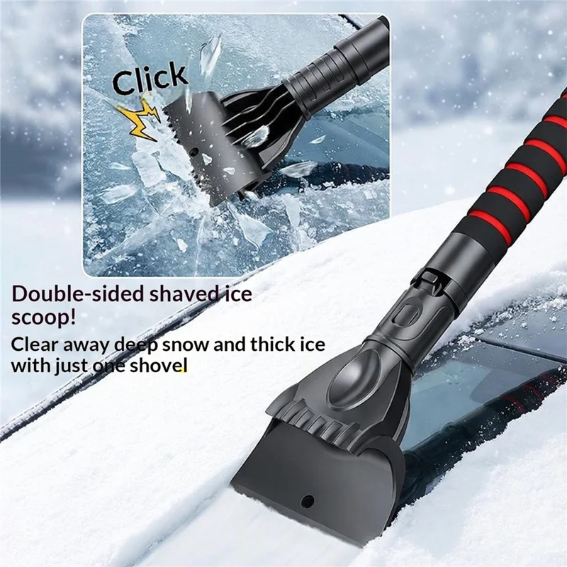 ST-3983A 2 in 1 Retractable Car Snow Brush and Ice Scraper PP + ABS for Winter Cleaning - Black