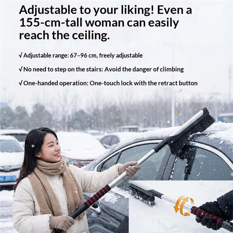 ST-3983A 2 in 1 Retractable Car Snow Brush and Ice Scraper PP + ABS for Winter Cleaning - Blue