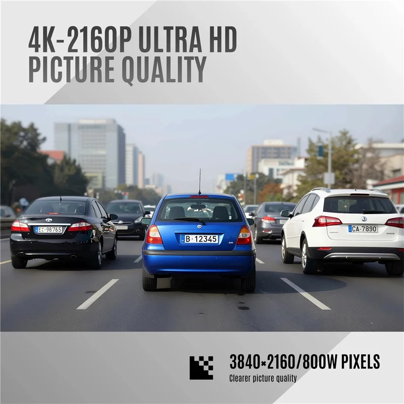 A227 Car DVR 4K + 1080P Dual Lens WiFi GPS Wide Angle Coverage Night Vision Dash Cam - Black