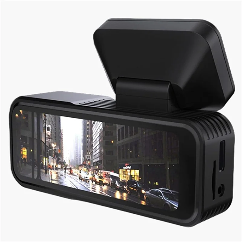 4K Front + 1K Rear Recording WiFi Car Dash Cam 170 Degree Wide Angle Night Vision Camera - Black
