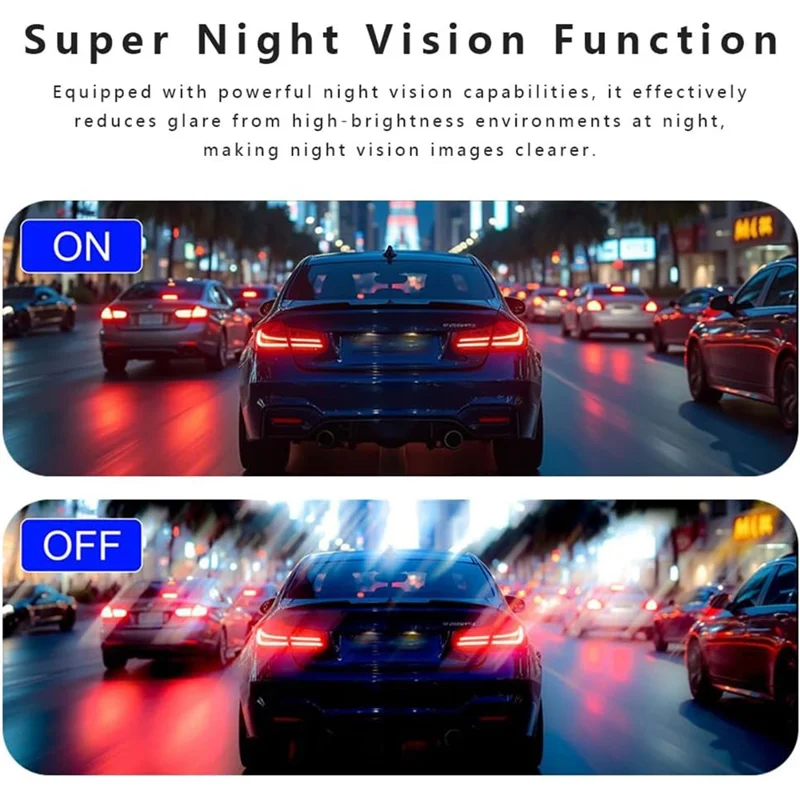 4K Front + 1K Rear Recording WiFi Car Dash Cam 170 Degree Wide Angle Night Vision Camera - Black