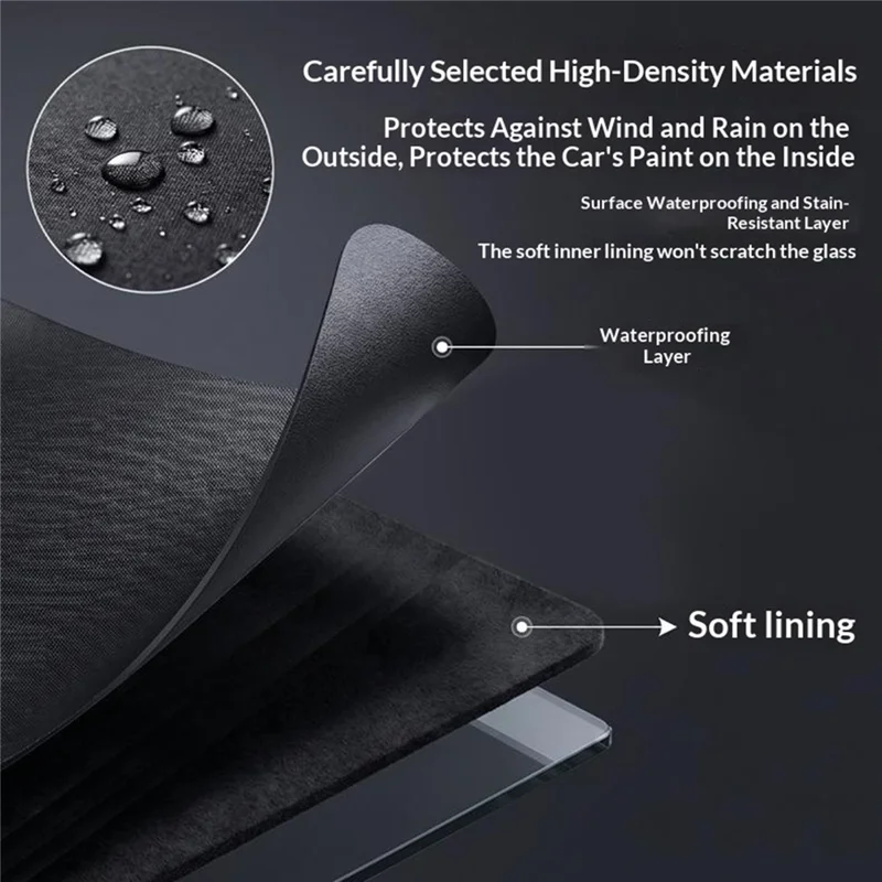 180 x 48cm Car Windshield Cover Aluminum Film + Polyester Taffeta Waterproof Leaf Guard - Front