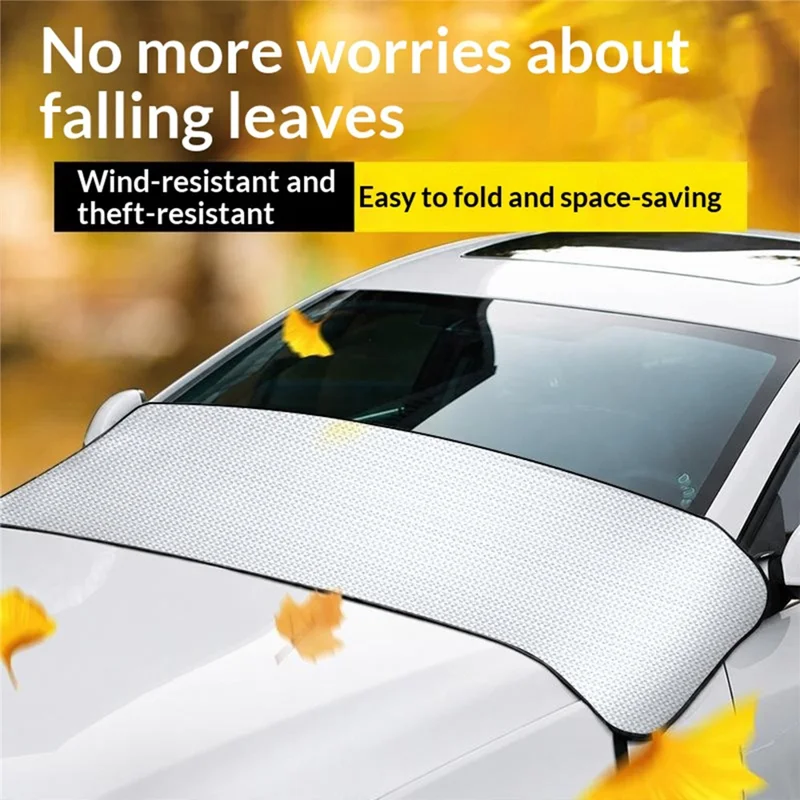 180 x 48cm Car Windshield Cover Aluminum Film + Polyester Taffeta Waterproof Leaf Guard - Front