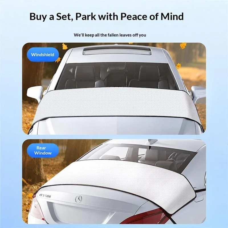 180 x 48cm Car Windshield Cover Aluminum Film + Polyester Taffeta Waterproof Leaf Guard - Front