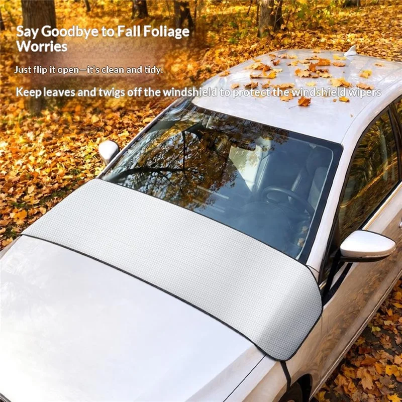 180 x 48cm Car Windshield Cover Aluminum Film + Polyester Taffeta Waterproof Leaf Guard - Front