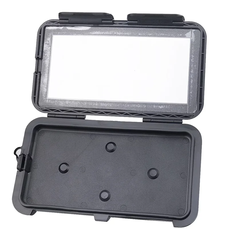 6.8 inch Waterproof Motorcycle Phone Holder PC Touch Screen Case 360 Degree Rotating Rearview Mirror Mount - Black