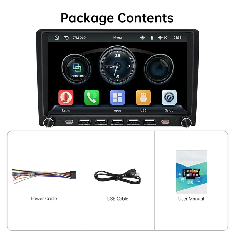 9001W 9 Inch In-Cell Touchscreen MP5 Car Stereo Wireless CarPlay Android Auto
