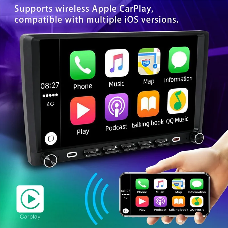 9001W 9 Inch In-Cell Touchscreen MP5 Car Stereo Wireless CarPlay Android Auto