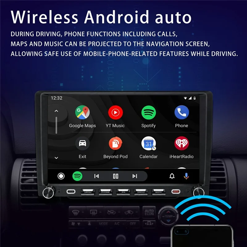 9001W 9 Inch In-Cell Touchscreen MP5 Car Stereo Wireless CarPlay Android Auto